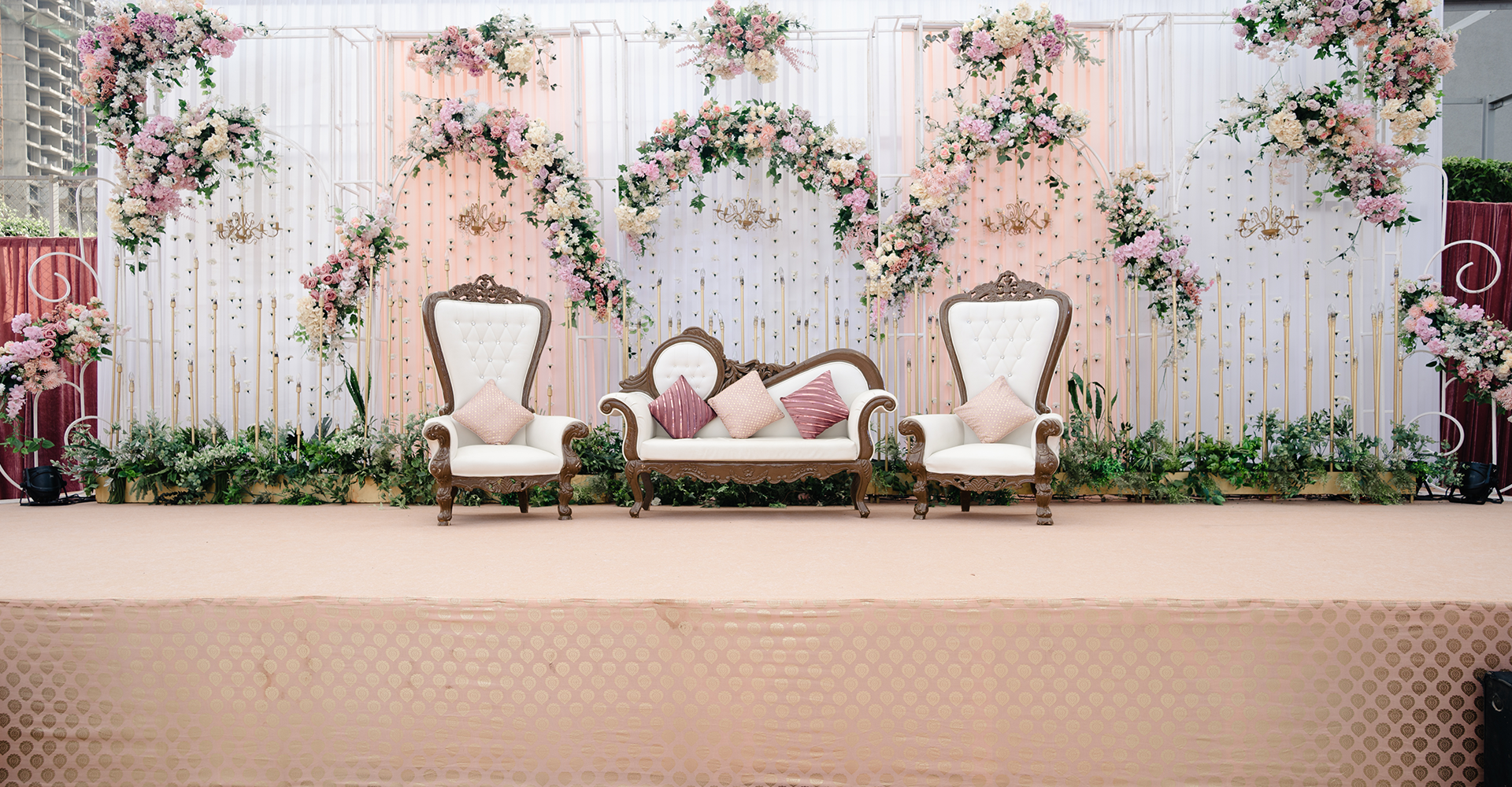 wedding setup at banquet hall in Virar